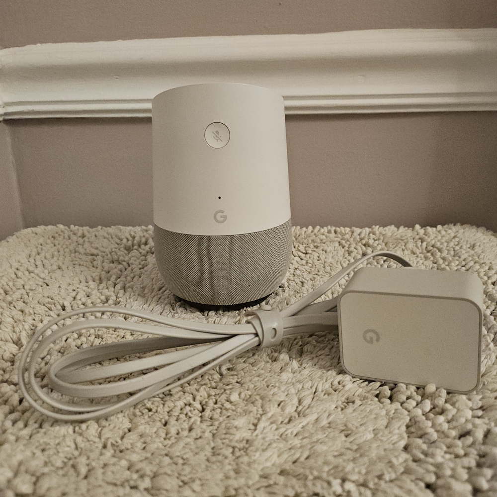 Google Home Smart Speaker (White/Grey) – Great Condition